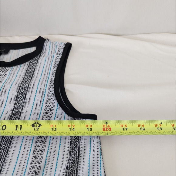 AB Studio Shirt Womens Small Tank Top Multicolored Contrast Striped Southwestern - Picture 5 of 7